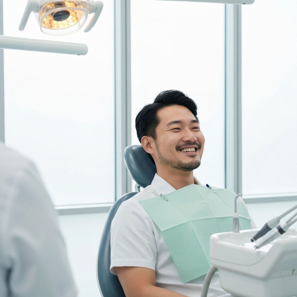 Happy patient at modern dental clinic in San Antonio